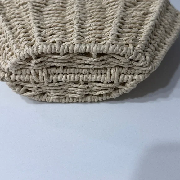 Sun N Sand Woven Shell-Shaped Handbag with Beaded Handle - Picture 6 of 9